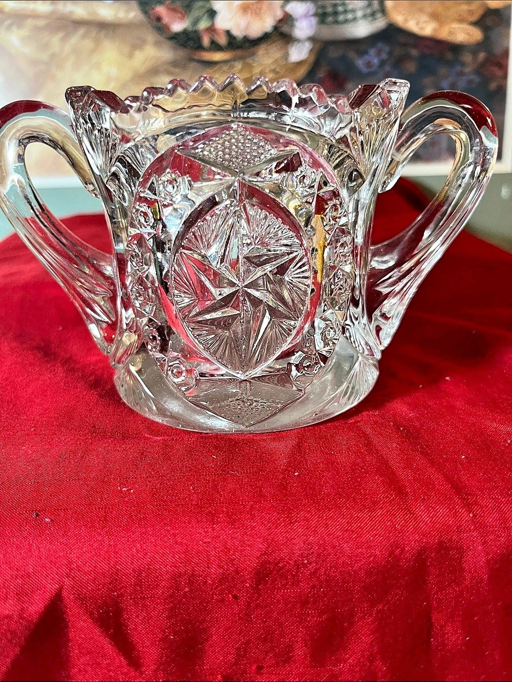 Clear Cut Glass Serveware spooner McKee glass 1904